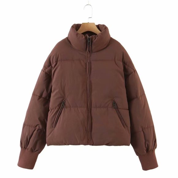 Women's Urban Leisure Versatile Stand Collar Puffer Jacket Coat - Image 2