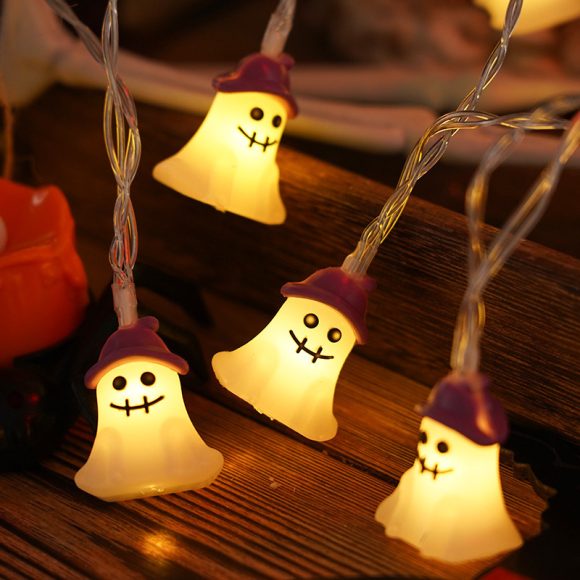 PVC Soft Material Halloween Lighting Chain Pumpkin Ghost Bat Modeling Lamp Indoor And Outdoor Home Decoration - Image 3