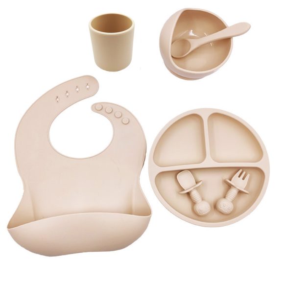 Baby Cutlery Set Silicone Bib Silicone Cup Spoon - Image 4
