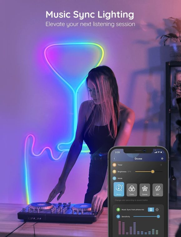12V24V Bluetooth WIFI5 M RGBIC Colorful Music Neon Light - Image 5
