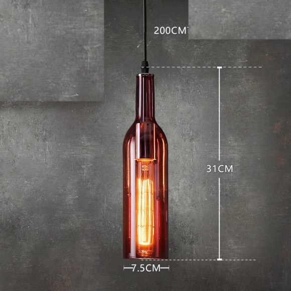 Nordic Style Restaurant Bar Creative Color Wine Bottle Glass Chandelier - Image 2