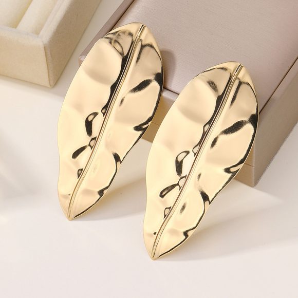 Europe And America Cross Border E-commerce Ornament Exaggerated Alloy Leaf Earrings - Image 2