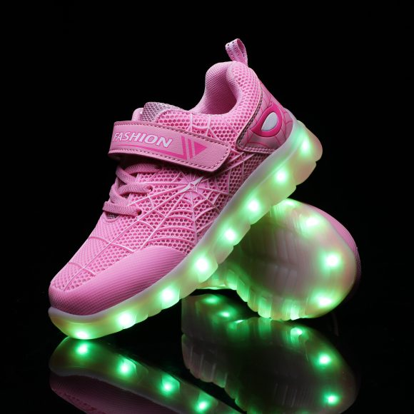 Size 26-37 Kids Led USB Recharge Glowing Shoes Children's Hook Loop - Image 7