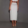 European And American Style Solid Color Stitching Zipper Split High Waist Slim Fit Casual Skirt - Image 2