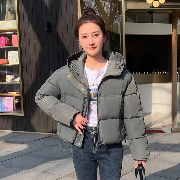Women's Simple Casual Hooded Short Down Jacket - Image 9