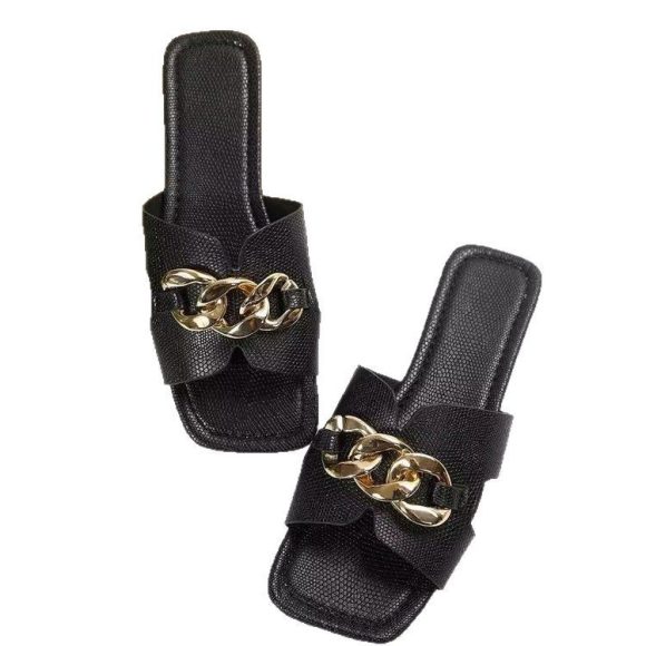 Women's Flat Slippers Lightweight Fashion Chain Square Toe Casual - Image 7