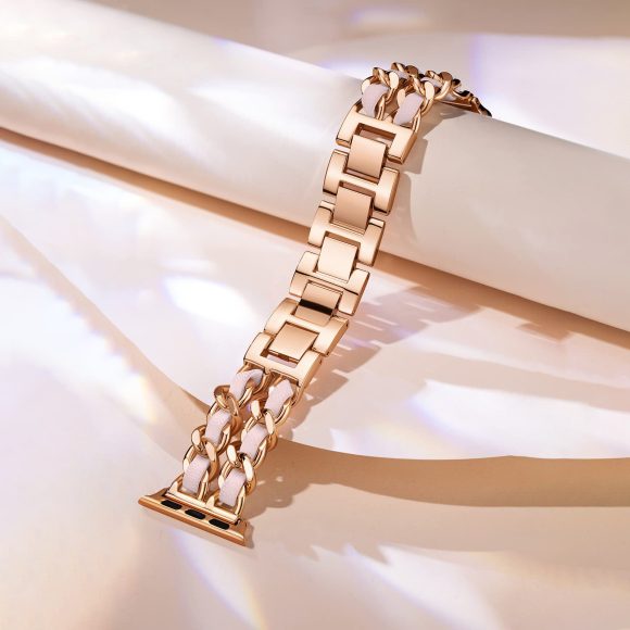 Stainless Steel Double Chain Metal Watch Strap - Image 5