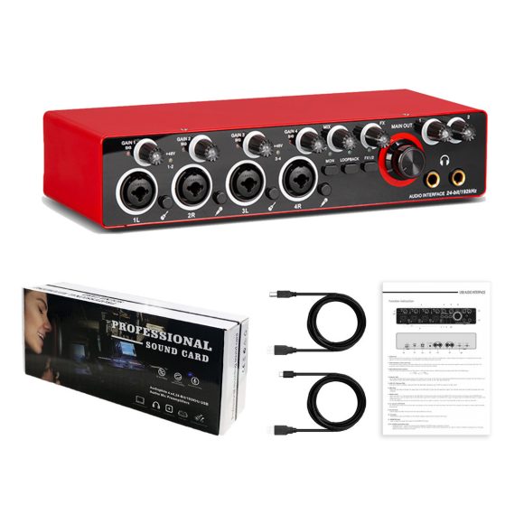 4-way Professional Computer Recording Sound Card Small External Driver-free Live Mixing Tuning Equipment MD44 - Image 3