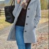 Ladies New Woolen Mid-length Multi-grain Buckle Cardigan Coat - Image 6