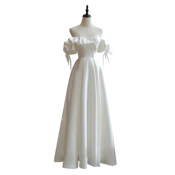Satin Light Wedding Dress Bride French Super Fairy - Image 3