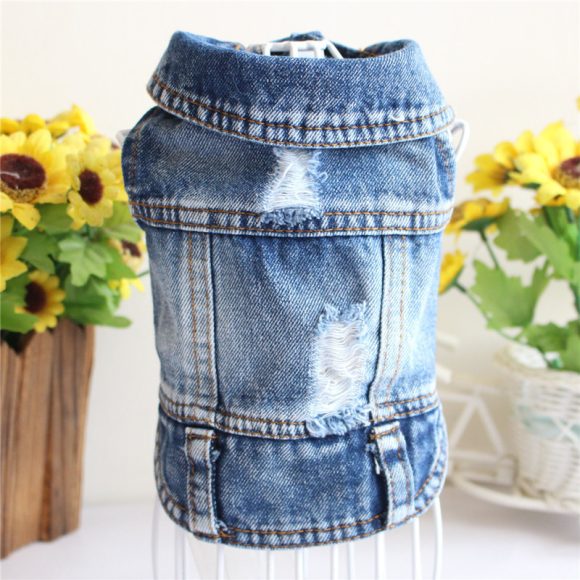 Designer Dog Clothes Small Dog Denim Jacket Coat Cat Costume Puppy Jeans Vest Spring Clothing - Image 7