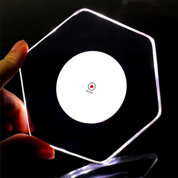 LED Glow Coaster Acrylic Crystal Emitting Luminous Bar Cocktail Mug Stand Light Coasters Flashing Base Tableware Decoration Pads - Image 3
