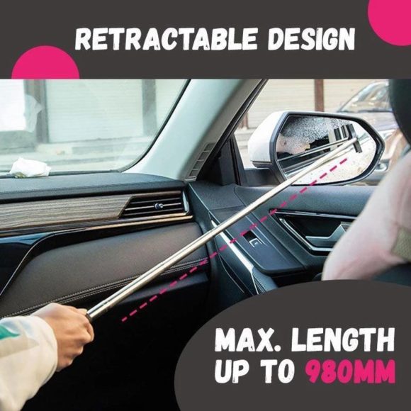 Car Rearview Mirror Wiper Retractable Portable Rainy Cleaning Supplies Rearview Mirror Water Remover Glass Rain Cleaning Tool - Image 7