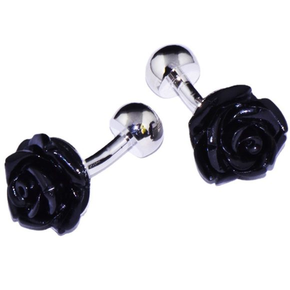 Black Rose French Cufflinks - Image 7