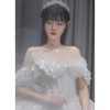 One-shoulder High-quality Long Trailing Heavy Industry Retro Wedding Dress - Image 7