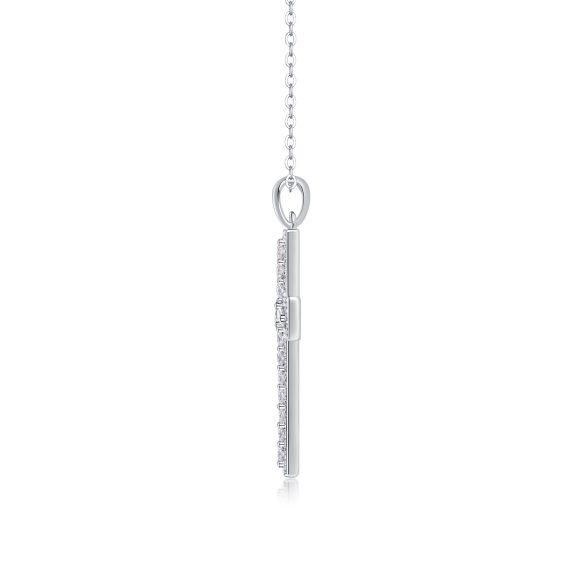 Shelter Luxury Fashion Diamond Pendant Necklace Set With Mosan Diamond Silver Ornaments - Image 2