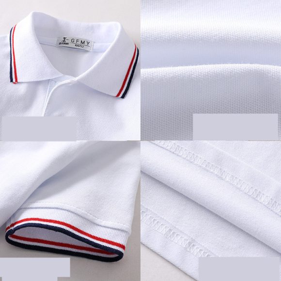 CUHK Childrens White Lapel T Shirt - Image 4