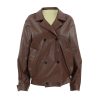 Women's Elegant Suit Collar Loose Leather Coat - Image 2