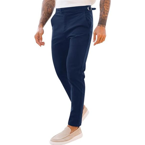Men's Slim Fit Casual Fashion Street Stretch Twill Mid Waist Pencil Pants - Image 3