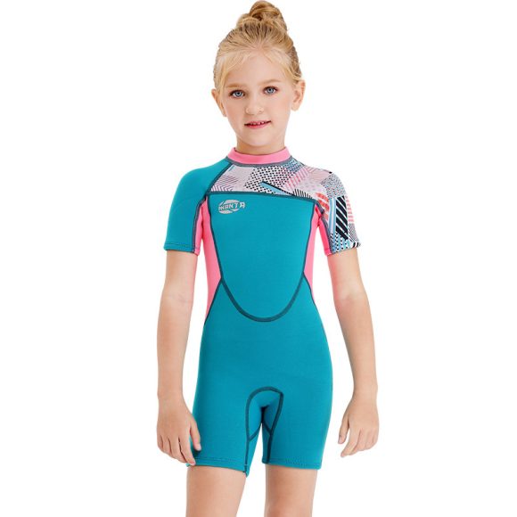 Girls Snorkeling, Surfing, Sunscreen And Cold-Proof Autumn And Winter Short-Sleeved Swimwear - Image 5