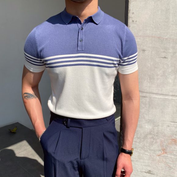 Casual Striped Thin Short-sleeved Polo Shirt - Image 4