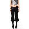 Women's Black Rivet Skinny Jeans Loose Straight Flare Pants