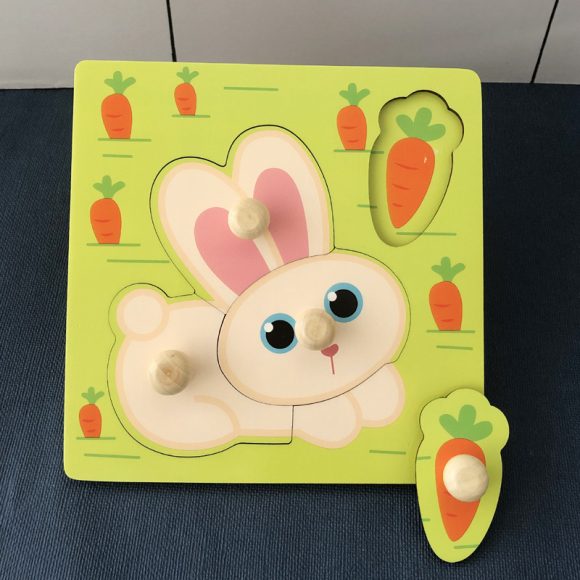 Hand Holding Puzzle Board Children's Montessori Early Education Perception Educational Toy Building Blocks - Image 6