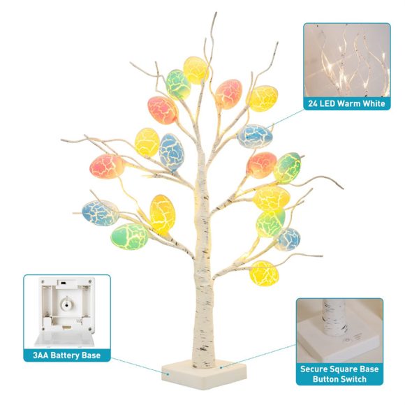 Easter Decoration 60cm Birch Tree Home Easter Egg LED Light Gift Spring Party Tabletop Ornaments Light Easter Party Kids Gifts - Image 8