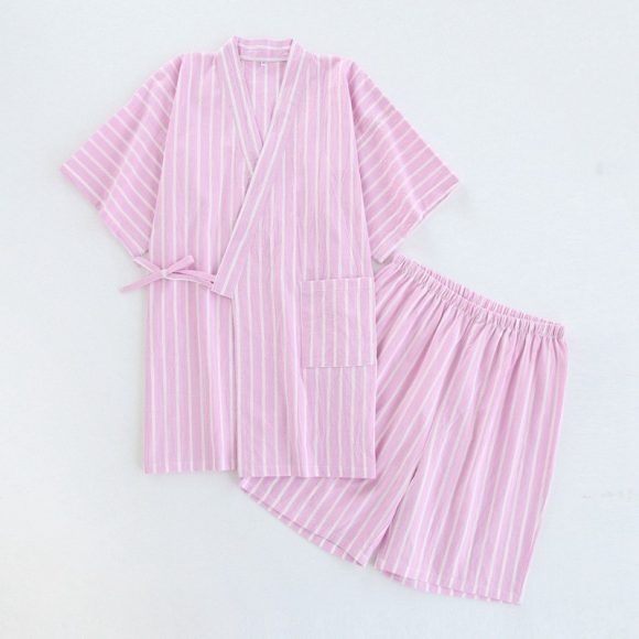 Washed Cotton Thin Striped Pajamas - Image 3