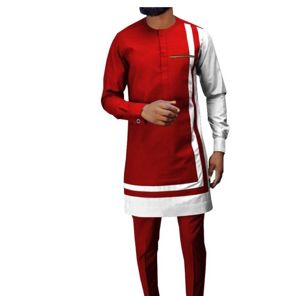 African Ethnic Printing Batik Cotton Men's Casual Suit - Image 9