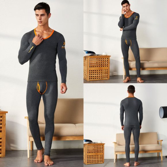 Men's Pure Cotton Thermal Underwear Suit Basic Long Johns - Image 4
