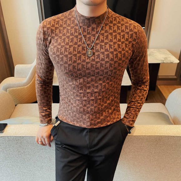 Men's Half-high Collar T-shirt Fashion Trend - Image 5
