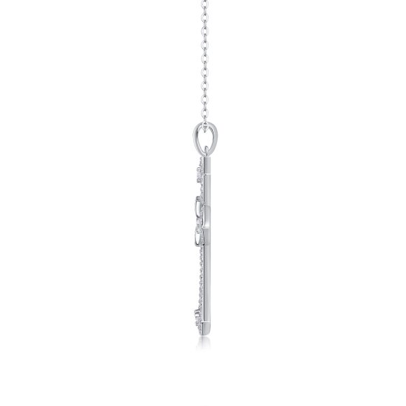 Backup Force Luxury Fashion Diamond Pendant Necklace Set With Mosan Diamond Silver Ornaments - Image 9