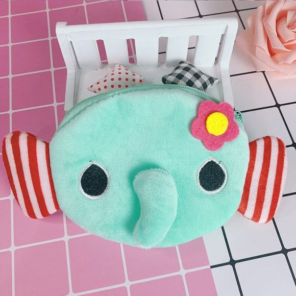 Cartoon Female Cute Student Portable Mini Plush Earphone Key Coin Purse - Image 3
