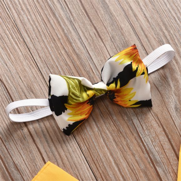 Summer Baby Girl Triangle Romper, Lace Wrapper For Newborn Baby, Sunflower Baby One-piece Romper - Image 5