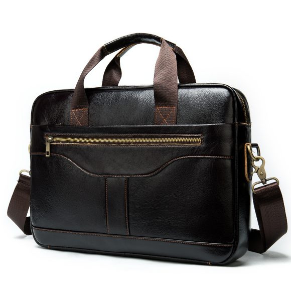 Men's Leather Briefcase Business Men's Bag First Layer Cowhide Portable - Image 6