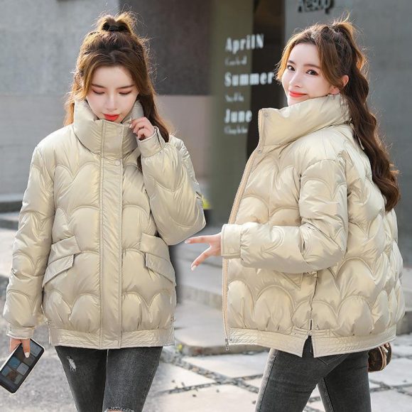 Women's Cotton-padded Coat Korean Style Quilted Jacket Stand Collar Cotton-padded Jacket - Image 2