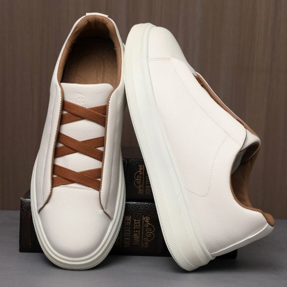 Men's Leather Soft-soled Breathable Sneakers - Image 3