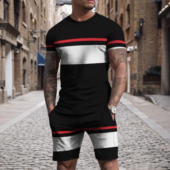 Short Sleeve Round Neck Pu Shuai Casual Multicolor Sportswear Men Suit - Image 10