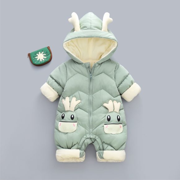 Baby Winter Snowsuit Plus Velvet Thick Baby Boys Jumpsuit 0-3 Years Newborn Romper Girl Clothes Overalls Toddler Coat - Image 2