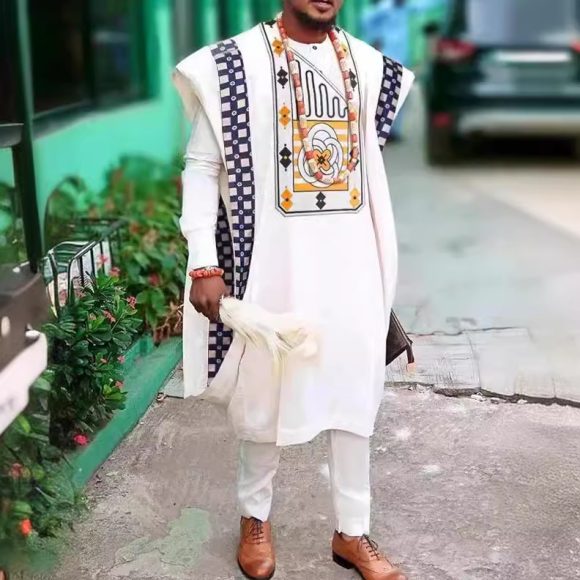 African Ethnic Print Casual Men's Three-piece Suit - Image 4