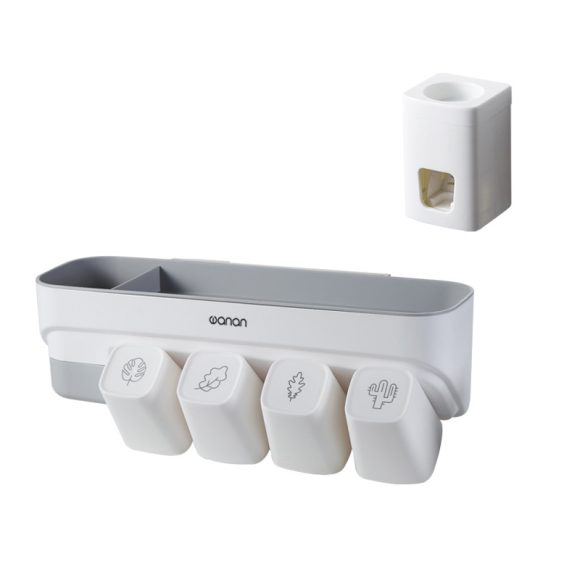 Suction Wall-mounted Multifunctional Washing Cup Holder Set - Image 7