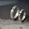 Sterling Silver  Ring Arrow Brushed Couple Ring