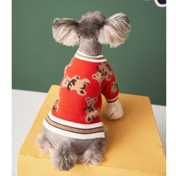 Dog Cat Sweater Preppy Style V-neck Striped Vest Pet Puppy Winter Warm Clothes Apparel For Dogs Cats - Image 9