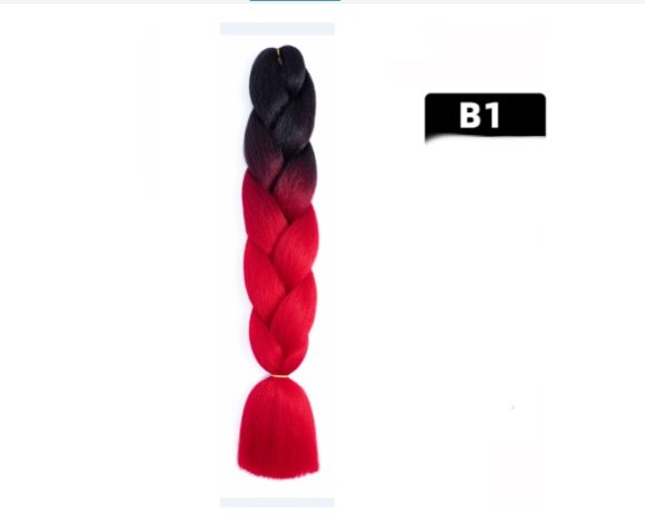 Color Big Braid African Chemical Fiber High Temperature Silk Wig Gradient - Image 8