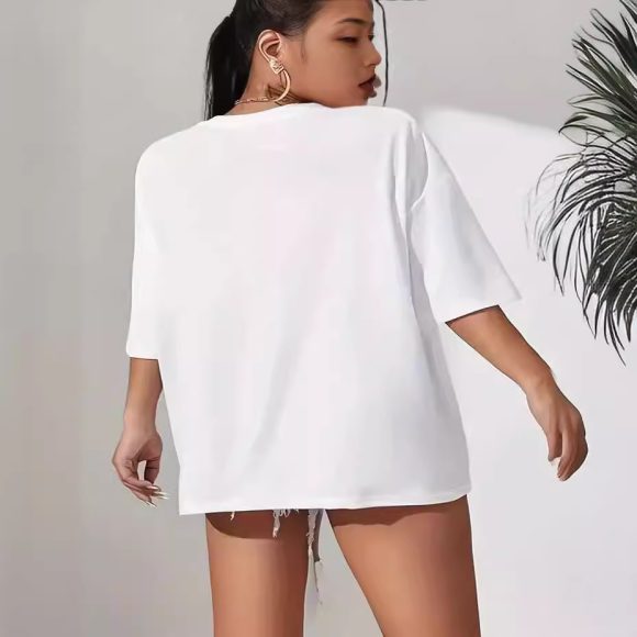 Women's Fashion Casual Home Commuter All-matching Round Neck Short Sleeve T-shirt - Image 3