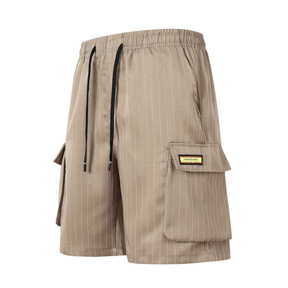 Chinese Style Summer Striped Casual Shorts Men's Loose Straight Beach Pants Shorts - Image 6
