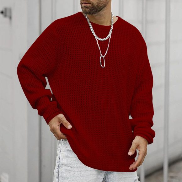 Long Sleeve Crew Neck Casual Men's Loose - Image 7