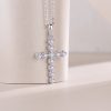 Entrust Luxury Fashion Diamond Pendant Necklace Set With Mosan Diamond Silver Ornaments - Image 3