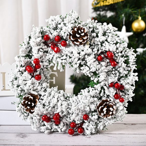 Handmade Simulation Of Christmas Wreath Hanging On The Door - Image 4